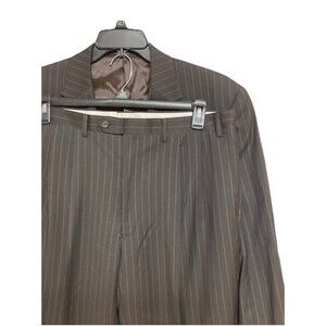 Men's Lauren Ralph Lauren Wool 2-Piece Suit Pinstripes Charcoal Size 45R 38x33